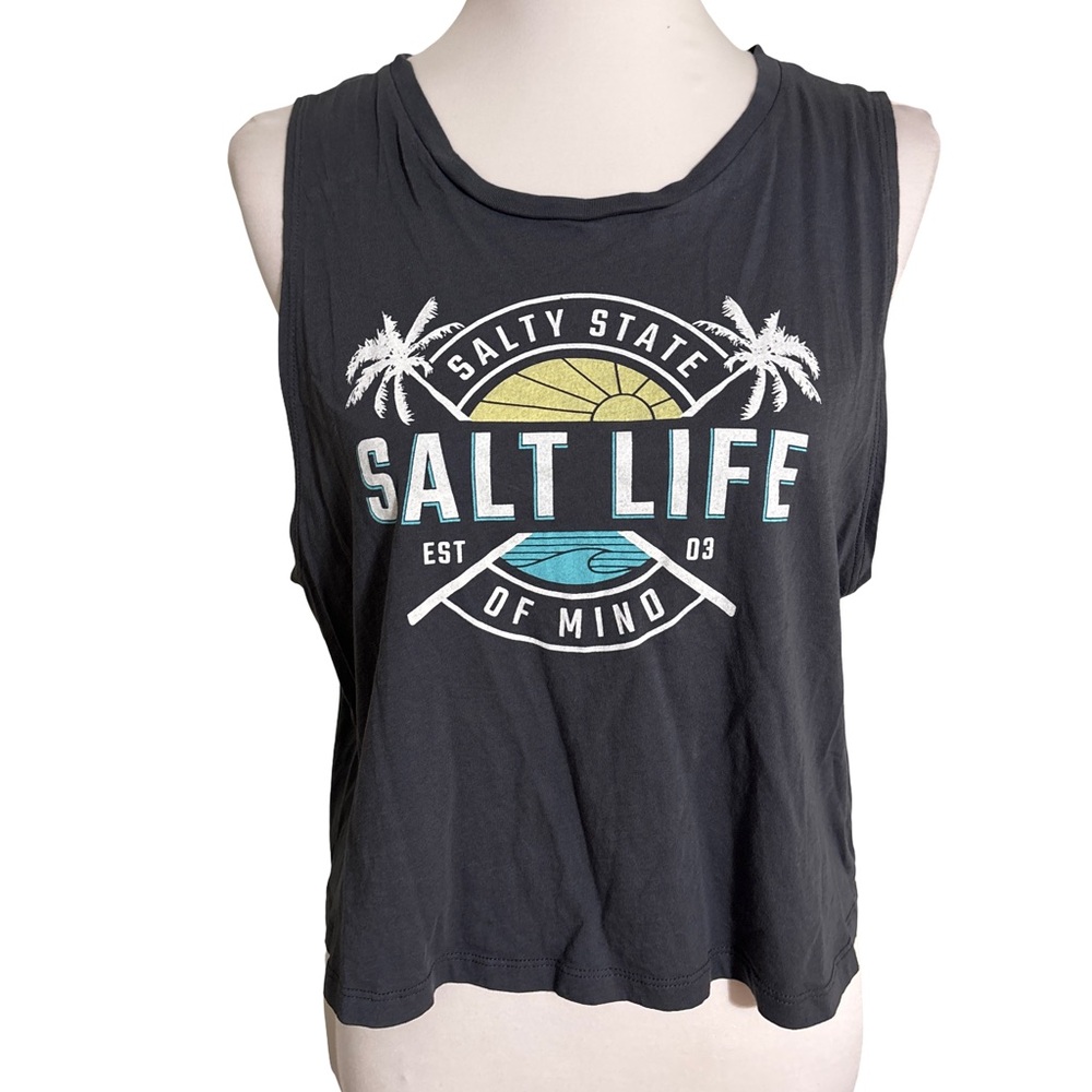Salt Life Women's Charcoal Graphic Muscle Tee